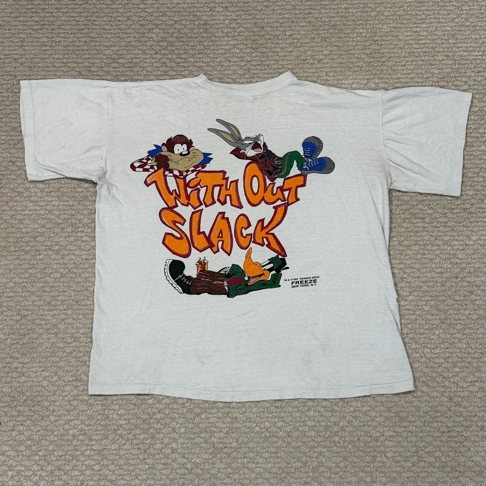 Vintage LOONEY TUNES Shirt Mens Size XL Front & Back Graphic Rare Tee Shirt - Picture 2 of 16